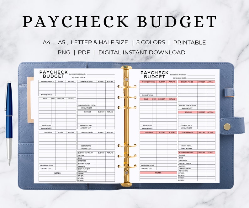 Paycheck Budget Printable | Budget by Paycheck | Paycheck Plan | Bi Weekly Budget | Paycheck Budget Tracker | Budget Template 