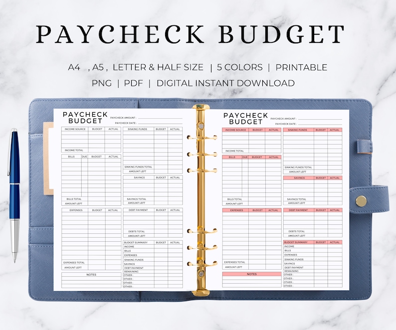 Paycheck Budget Printable | Budget by Paycheck | Paycheck Plan | Bi Weekly Budget | Paycheck Budget Tracker | Budget Template 