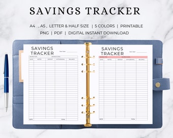 Savings Tracker Printable | Savings Tracker Kid | Savings Tracker Templates | Savings Tracker | Savings Tracker Planner