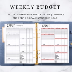 Weekly Budget  | Weekly Budget Template | Weekly Budget Planner Digital |  Weekly Budget Planner  | Weekly Budget Digital