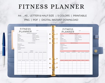 Fitness Planner | Fitness Tracker | Fitness Printable | Fitness Template | Fitness Form | Fitness Checklist | Fitness Organizer