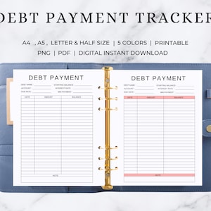 Debt Payment Tracker Printable | Money Planner | Debt Payment Tracker | Debt Payment Plan | Debt Payment