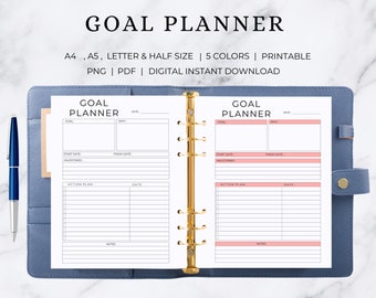 Goal Planner | Goal Tracker | Goal Printable | Goal Template | Goal Form | Goal Checklist | Goal Organizer | Goal Journal | Goal Book