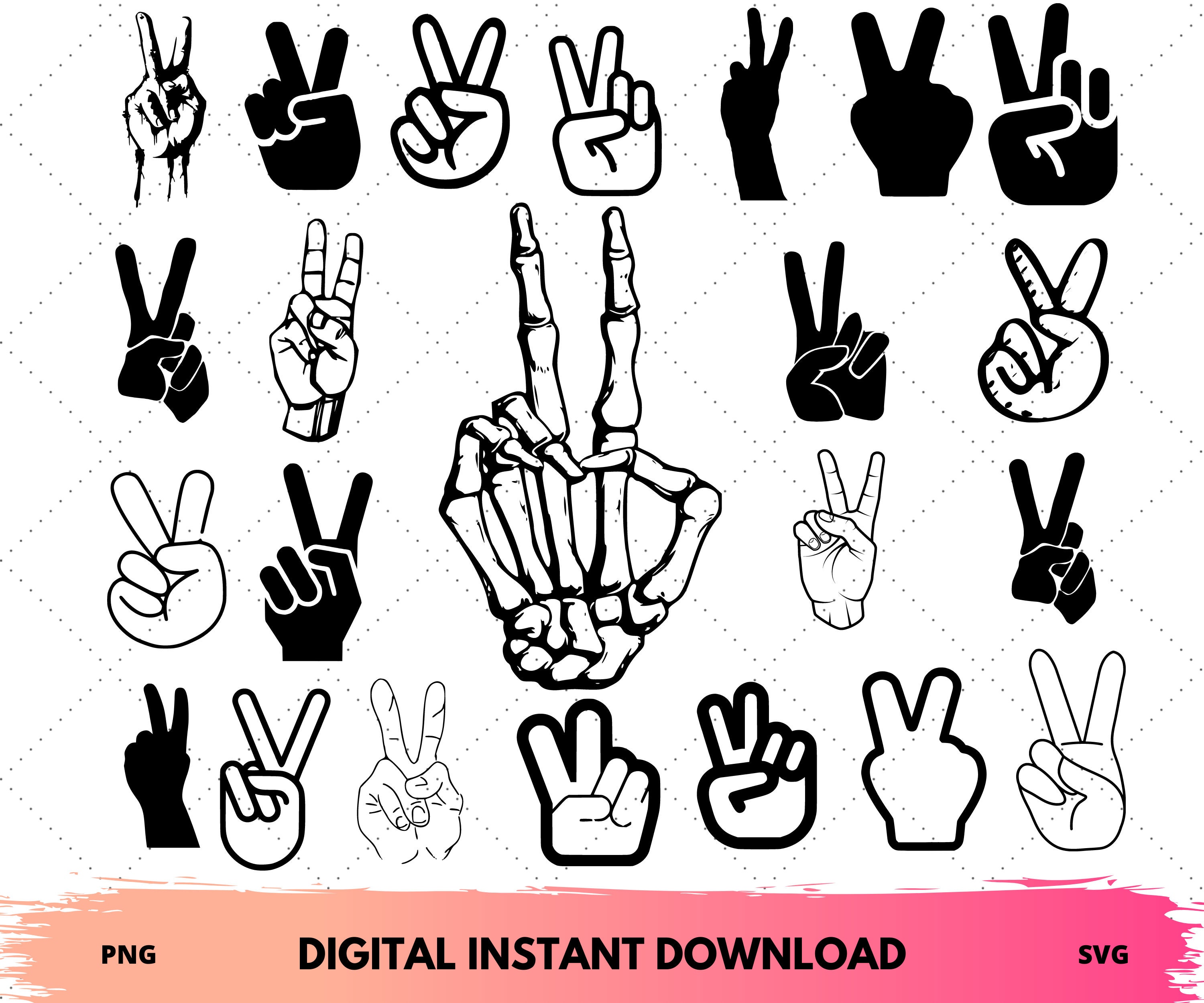 Peace sign svg download skeleton peace sign svg skeleton | Etsy