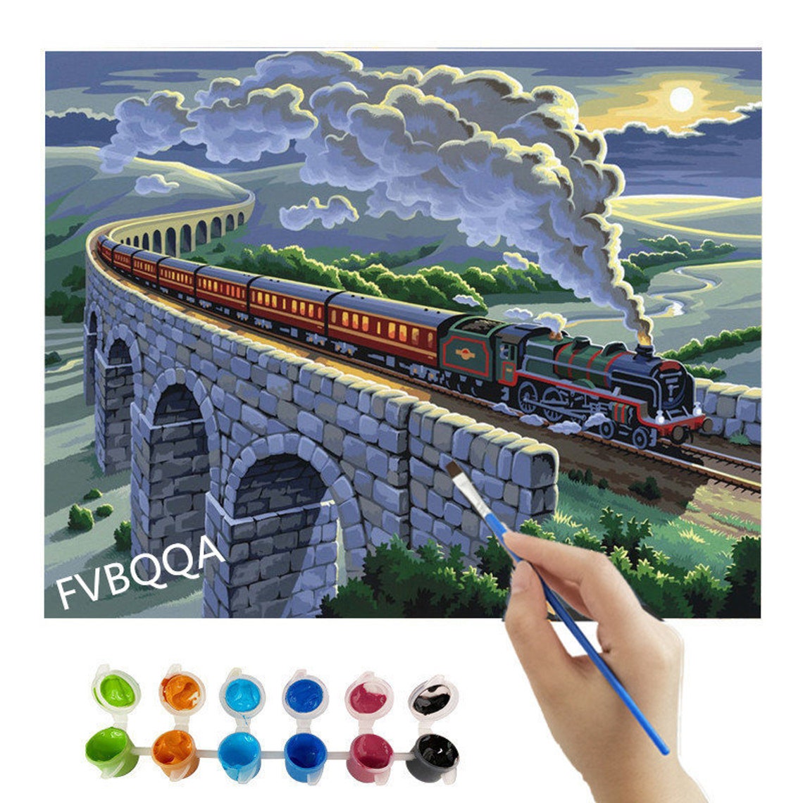 16x20Overnight Sleeper Steam Train PAINT BY NUMBERS | Etsy