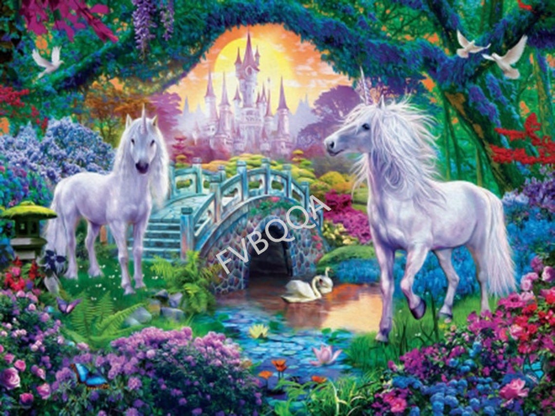 Unicorn 5D diamond painting kit fast delivery complete Etsy