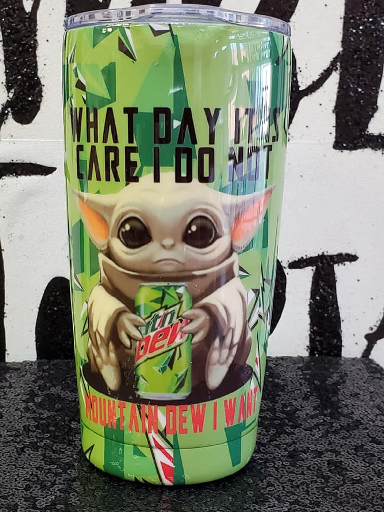 Baby Yoda Mtn Dew Tumbler Cups Etsy
