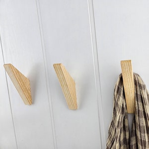 Coat Rack, Elegant Ash Wall Hooks, Wooden Hooks, Modern Towel Hanger, Decorative Wall Storage, Bulk Discounts, Multiple Finishes