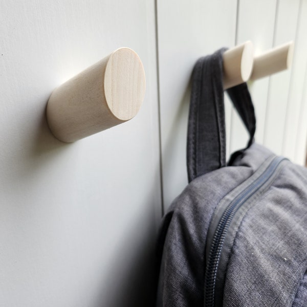 Handmade Wooden Wall Hooks in Minimalist Style