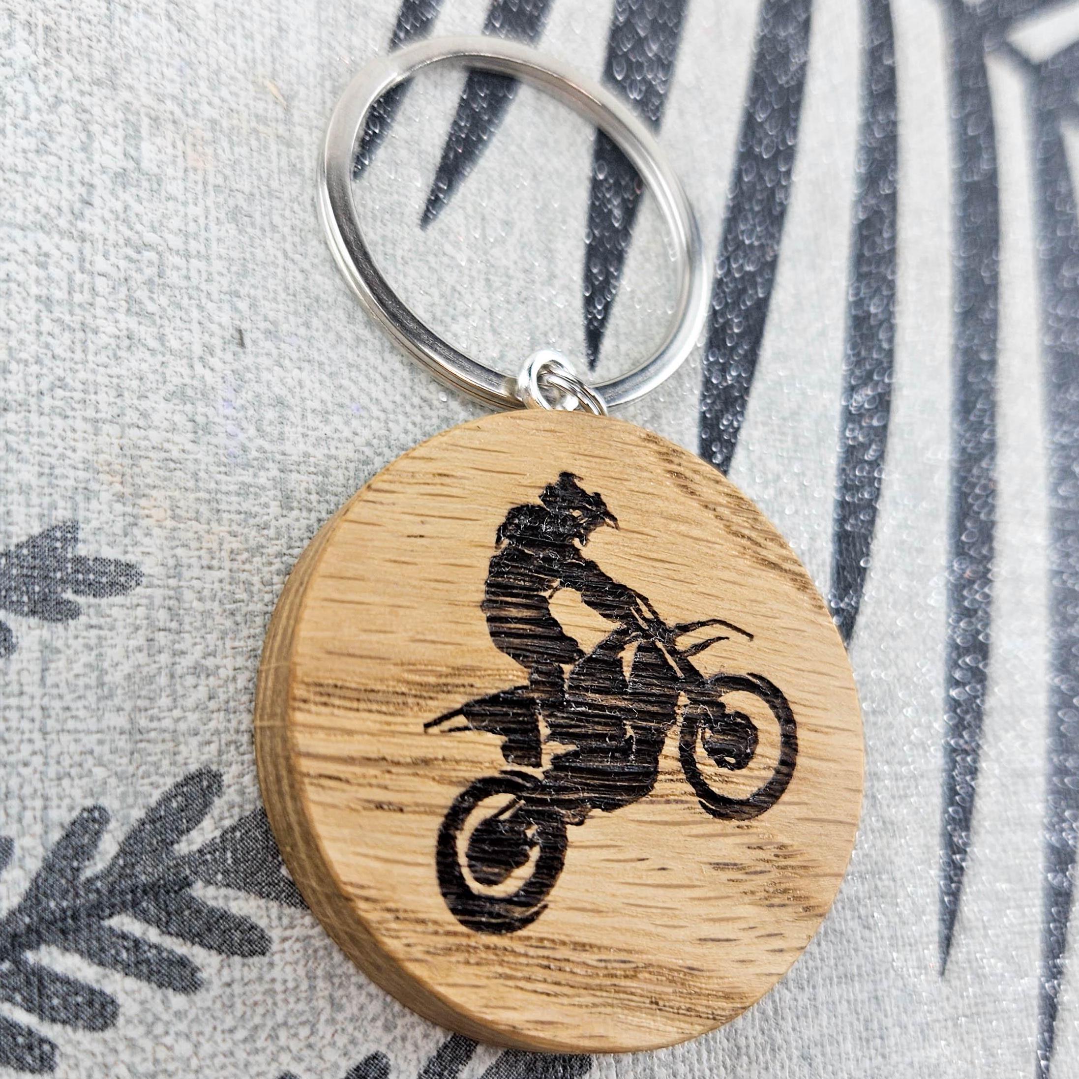 Engraved Oak Motocross Keychain – Handmade Dirt Bike Keyring - Etsy