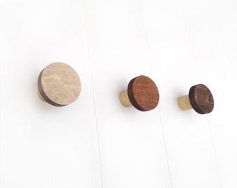 Colored Birch Round Wall Hook, Modern Coat Rack