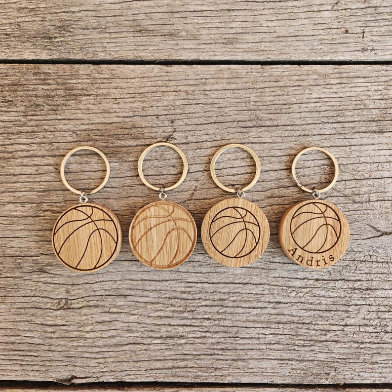 Handmade Engraved Basketball Keychain | Central Basketball Design ...