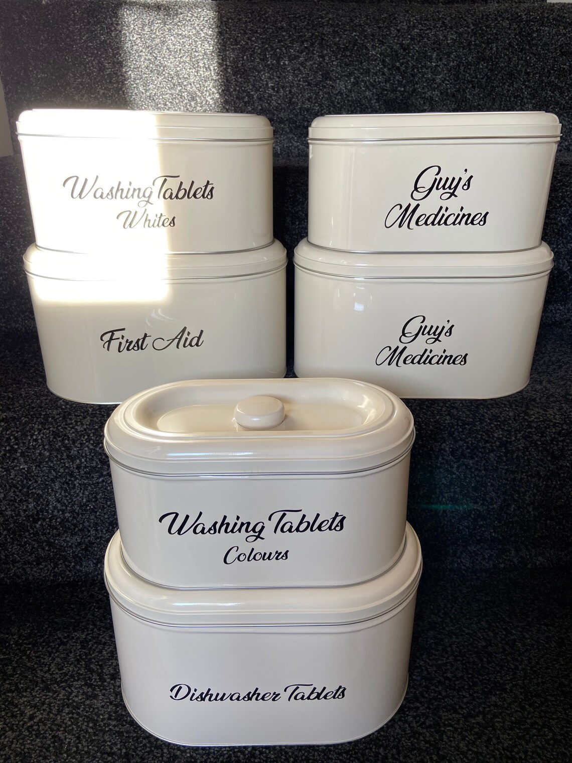 Set of Two Personalised Tins Storage Kitchen Storage Etsy