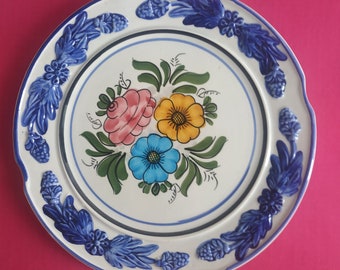 Piatto in ceramica vintage / Piatto dipinto a mano / Piatto da parete in ceramica antica / Decorazione da parete / Talavera de la Reina, Spagna