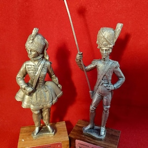 Pewter Military Figure...Two Figures!!!Collectible Vintage Soldiers Tin Imperial Guard ETAIN DU PRINCE France
