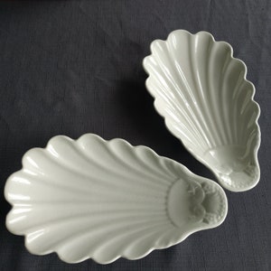Large Shell Shaped Dish Luneville Old Strasbourg, Luneville K and G Shell Porcelain Dish, Shell Shaped Bowl Ceramic Large Shell Trinket Dish