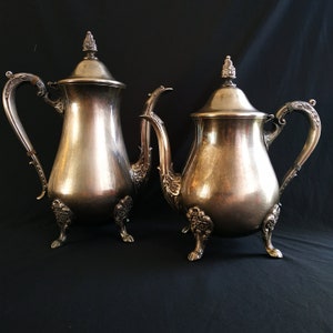 Silver Plated Tea and Coffee Pot Set. Footed. Late Victorian. Excellent Condition. Excellent Quality.