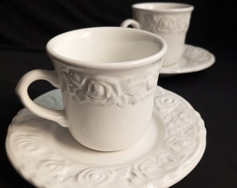 Ensemble de tasses et soucoupes à décor de fruits, Italie Quadrifoglio Franco Giorgio (4)