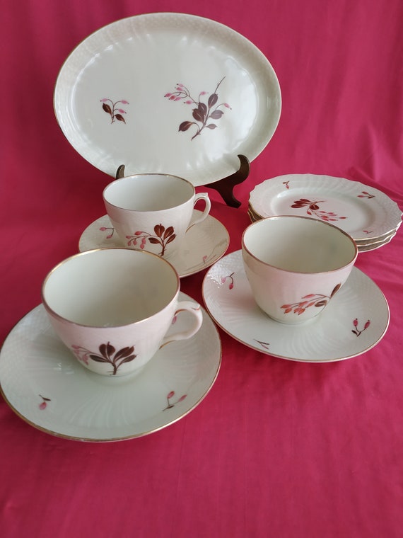 Set of 10 Pieces. Trio Cups Antique Berberis Japanese