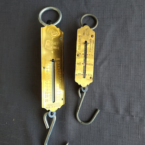 2-Vintage Weight Beam.Old Manual Scales| Hand Spring Hook Balance|Traveling Scale|Luggage Pocket Spring Balance Weighing Scales|Spring Scale
