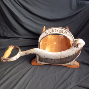 Alexanderwerk antique bread slicer cutter vintage home decoration kitchen Vintage Retro Danish 1950s White Cast Iron Bread Slicer / Cutter