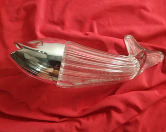 Nut Whale Peanut Fish Dispenser 60s 70s Glass Peanut Dispenser