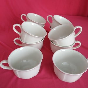 Rare set of 6 cups Villeroy & Boch Luxembourg Manoir Porcelain Germany Very hard to find.Vintage Modern Shabby style