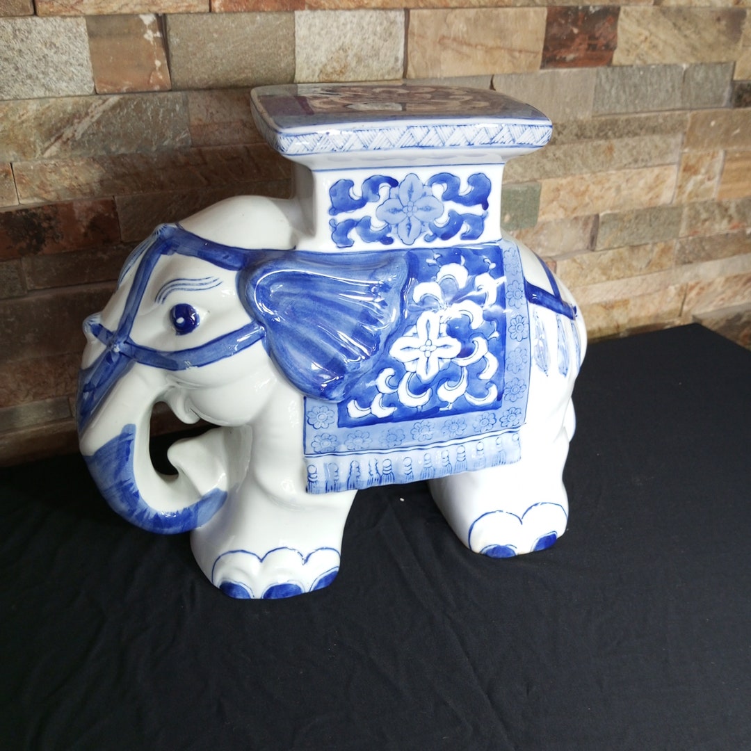 Elephant Statue. Ceramic Elephant Ornament Vintage Etsy