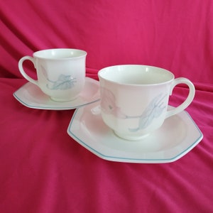 Bel ensemble vintage VILLEROY BOCH de deux tasses avec une soucoupe,Villeroy & Boch Heinrich - Calla - Tasse à café
