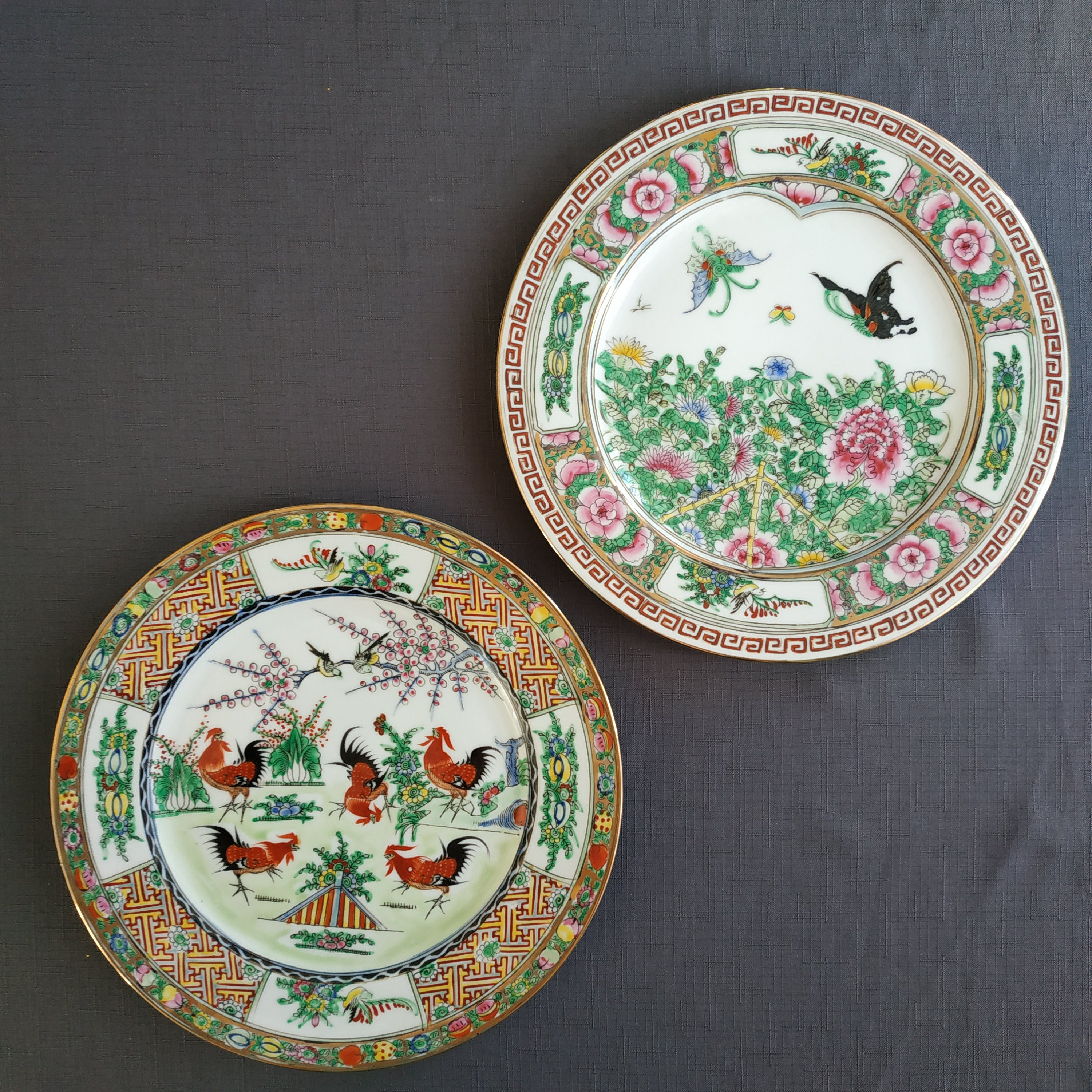 Staffordshire チャイニーズローズプレート 25cm2枚セット Staffordshire チャイニーズローズプレート 25cm2枚セット