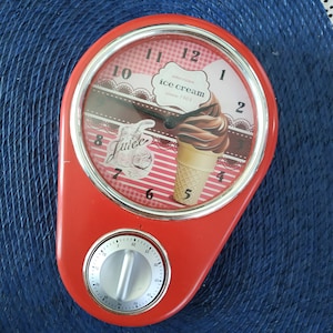 Kitchen Clock /Wall Clock /Mid Century Retro Wall Clock with Timer