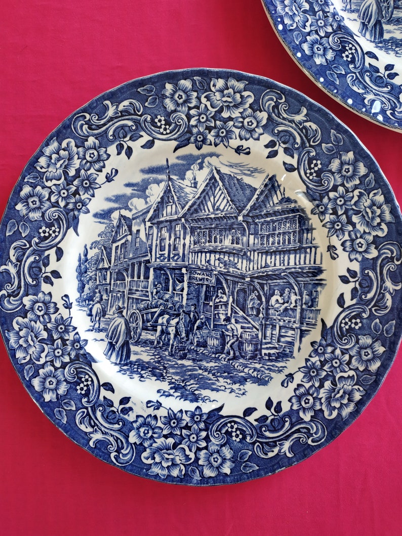 Antique Royal Tudor Plate Porcelain /2 Royal Tudor Ware borden gemerkt W.N. Mellor Ironstone made in England image 2