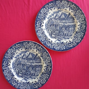 Antique Royal Tudor Plate Porcelain /2 Royal Tudor Ware borden gemerkt W.N. Mellor Ironstone made in England