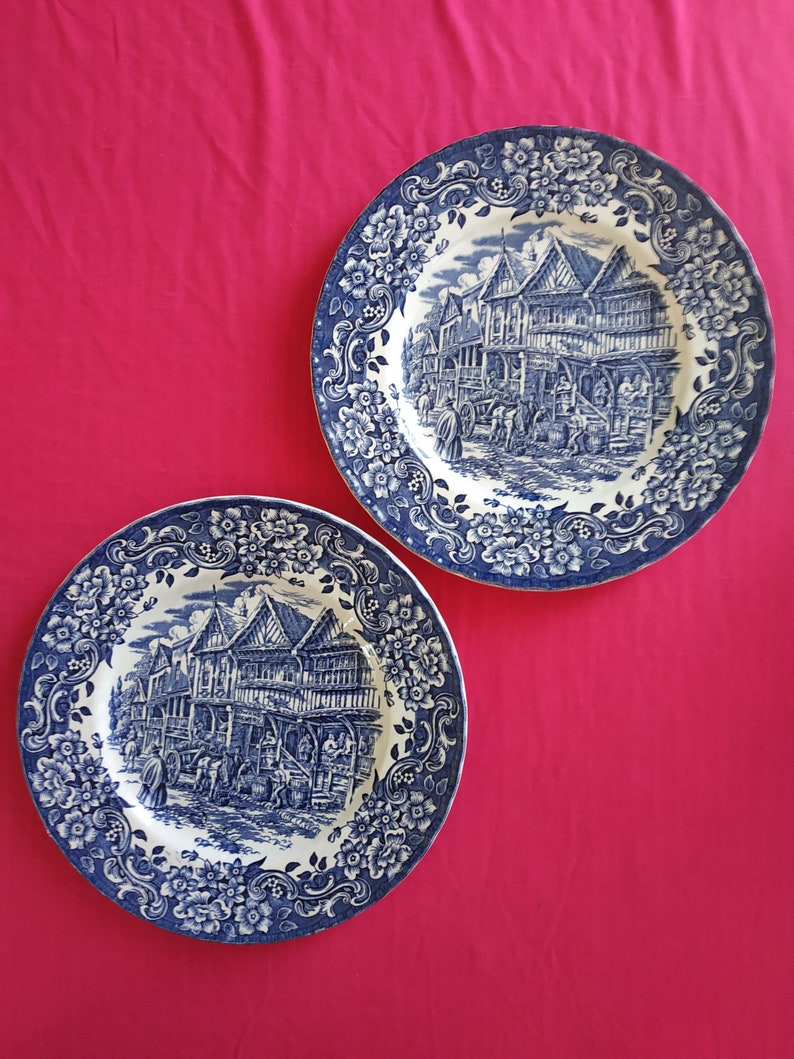 Antique Royal Tudor Plate Porcelain /2 Royal Tudor Ware borden gemerkt W.N. Mellor Ironstone made in England image 1