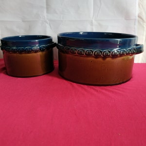 Vintage Two deep dishes.basin.large dish."Bjoern Wiinblad" Studio-Linie Rosenthal . vase pot Lamp blue face porcelain ceramics