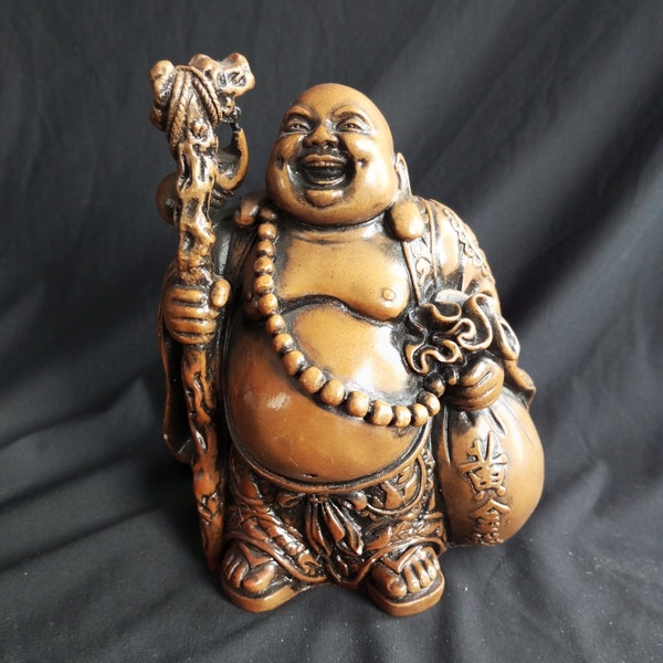 Figurine cheerful Hotei / Feng Shui to attract money/Buddha Statue/ Resin Figurine/16 cm