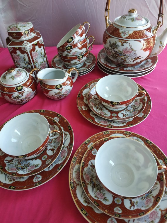 Giapponese Antico 22 articoli / Miglior set da tè in porcellana / Teiera in  porcellana, piatti, crema, fiocchi di zucchero, tazze da tè e piattino /  Geisha Lithophane -  Italia