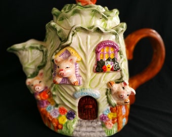 Vintage Teapot vintage ceramic kettle/Vintage unique design teapot/Made in England/
