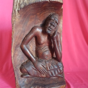 Figurine of ancestors - Wood, Hand Carved Africa Wood Figurine Statue Sculpture