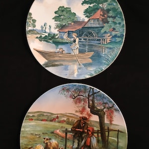 Villeroy & Boch Vintage 2 Platter Wall Plate Wallerfangen Made in Saar Basin