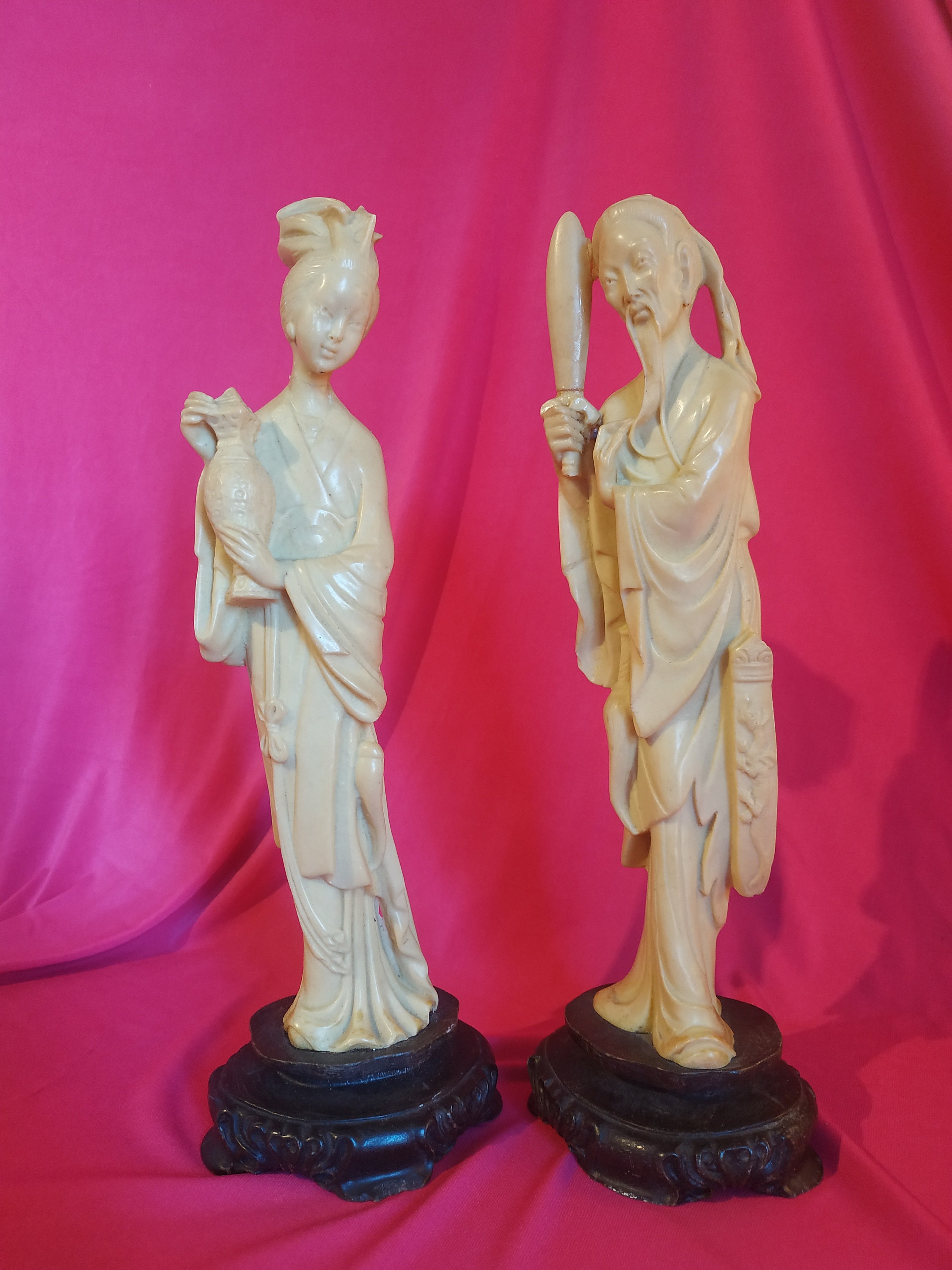 Vintage Pair of Heavy Oriental Japanese Resin Sculpture Etsy UK