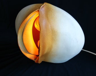 Rare Sculptured Glazed Ceramic Art Table Lamp by Georges Deliege, 1970s