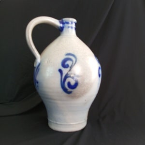 Antique 19th Century salt glazed stoneware jug from the Alsace region - contents 3 litres