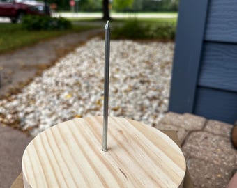 Support De Poupée Oshhni – Base Ronde En Bois, Tige En Acier Inoxydable Réglable – Hauteur 7,5 à 37 Cm