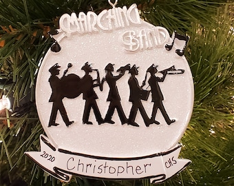 Marching Band Christmas Ornament Musical Musician Band Personalized Marching Band Girl Ornament Custom School Band Ornament with Name
