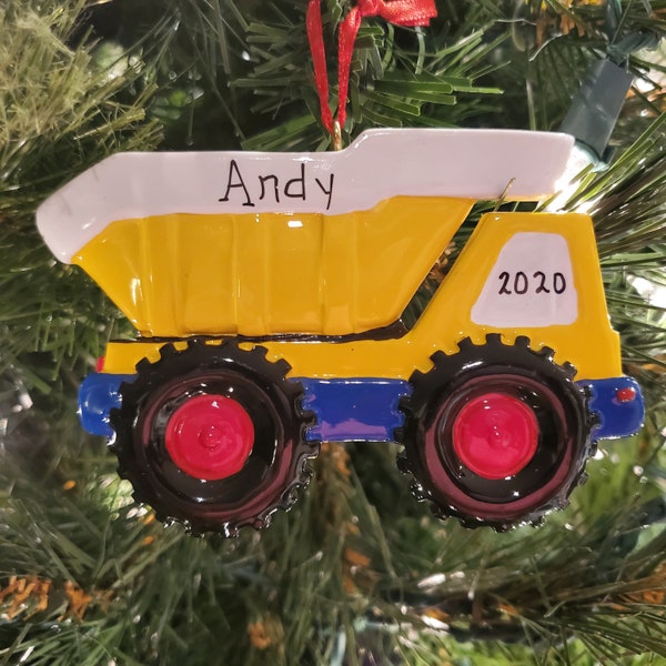 Truck Christmas Ornament - Toy Truck Christmas Ornament - Hand Personalized Truck Ornament - Child's Truck Ornament - Child's Toy Ornament