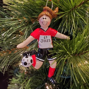 Soccer Christmas Ornament - Boys Soccer Players - Girls Soccer Players - Sports Christmas Ornament - Hand Personalized Christmas Ornament