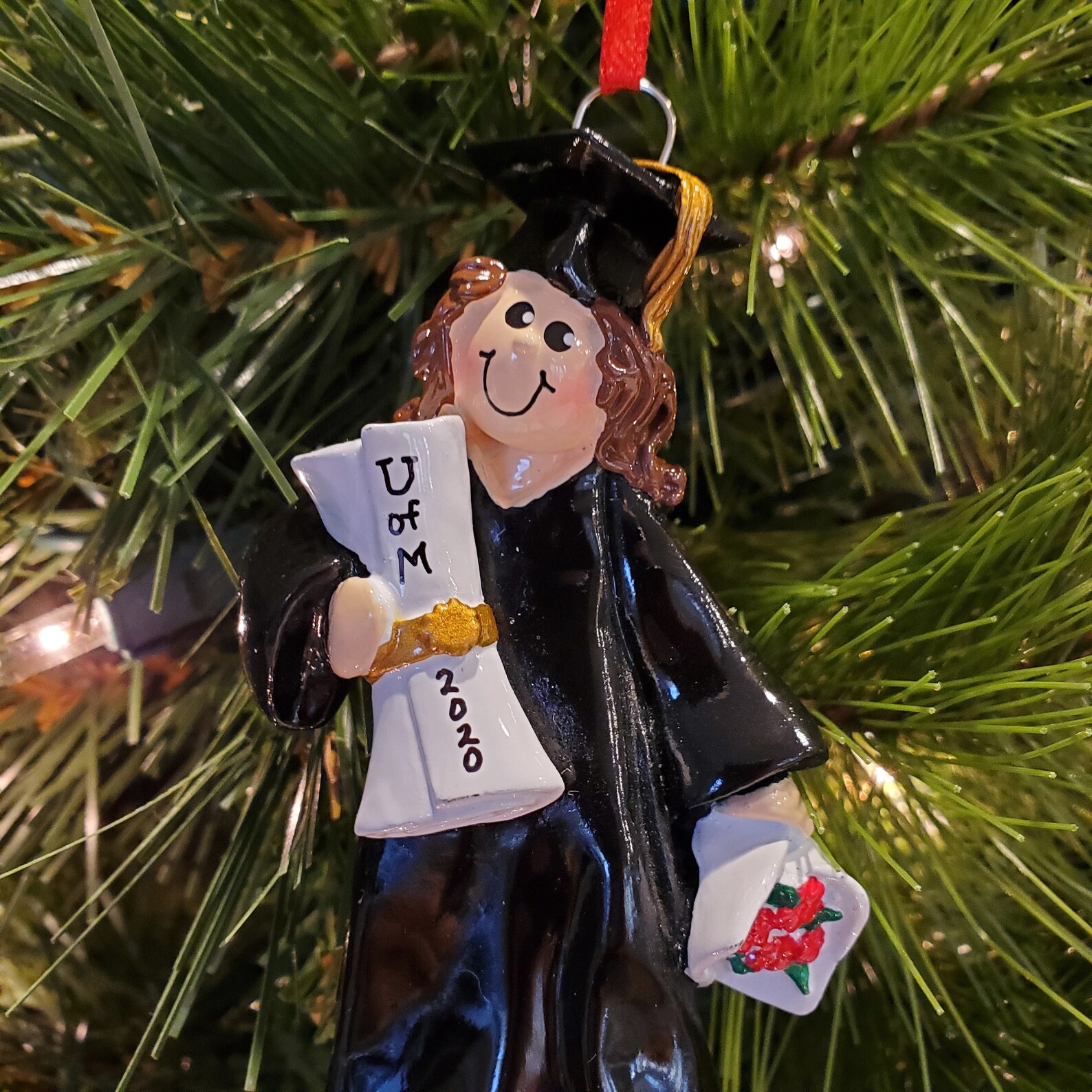 Girl Graduate Christmas Ornament Female Graduate Hand Etsy