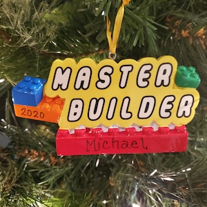 Building Blocks Child&#39;s Ornament - Connecting Blocks Child&#39;s Ornament - Hand Personalized Ornament - Child&#39;s Ornament -