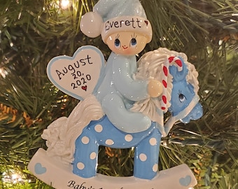Baby's First Ornament - Baby Boy First Ornament -Baby Girl First Ornament -  Hand Personalized Baby Ornament - Baby Christmas Ornament